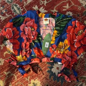 Farm Rio tie side crop top